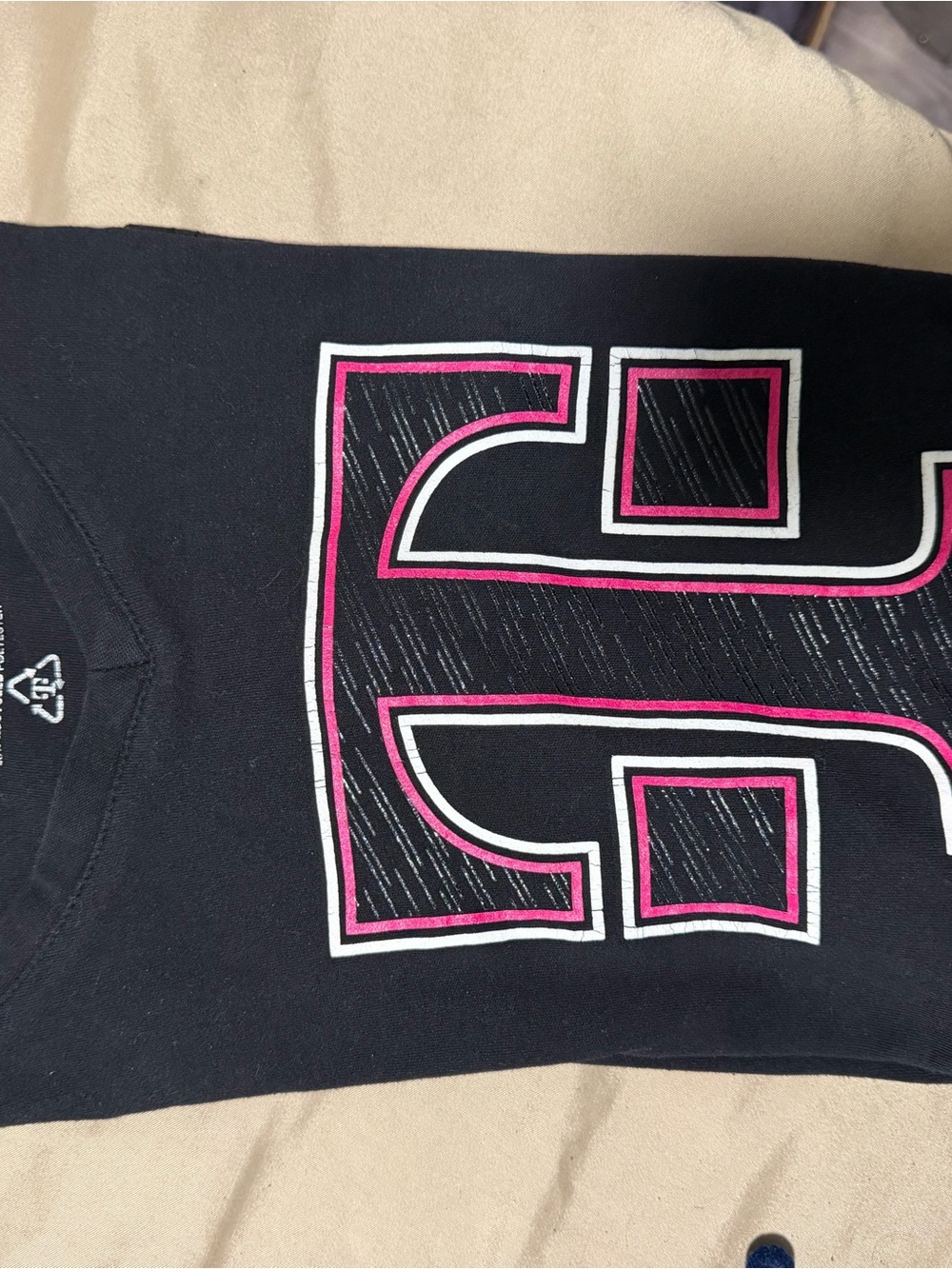 Girls' Black Short Sleeve Tee with Pink & White Graphic T-Mobile retail ready